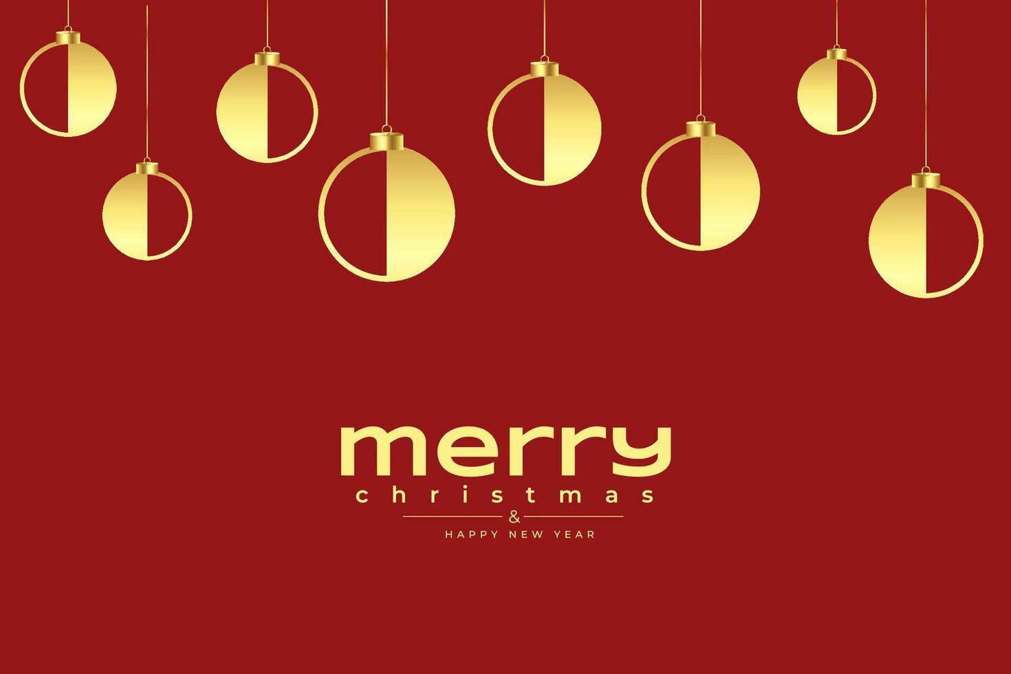 merry christmas festive season background with hanging bauble vector