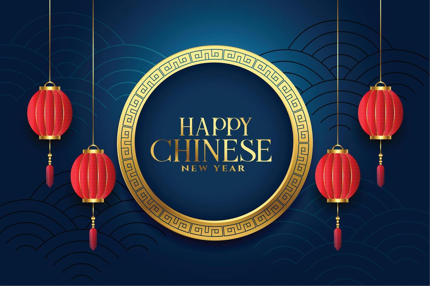 prima chino nuevo año saludo antecedentes con colgando lámpara vector