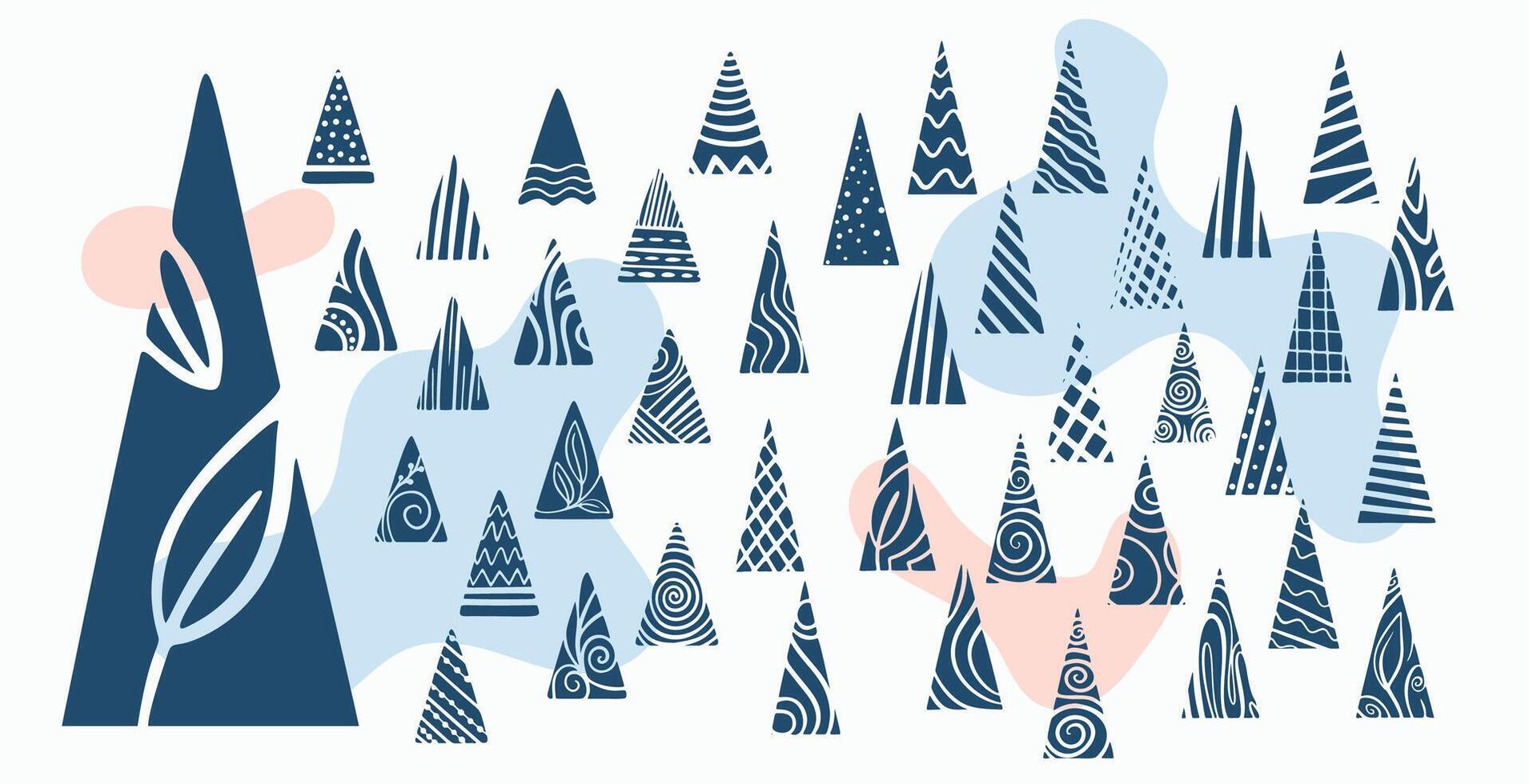 grande conjunto de Navidad árbol elementos para Navidad diseño vector