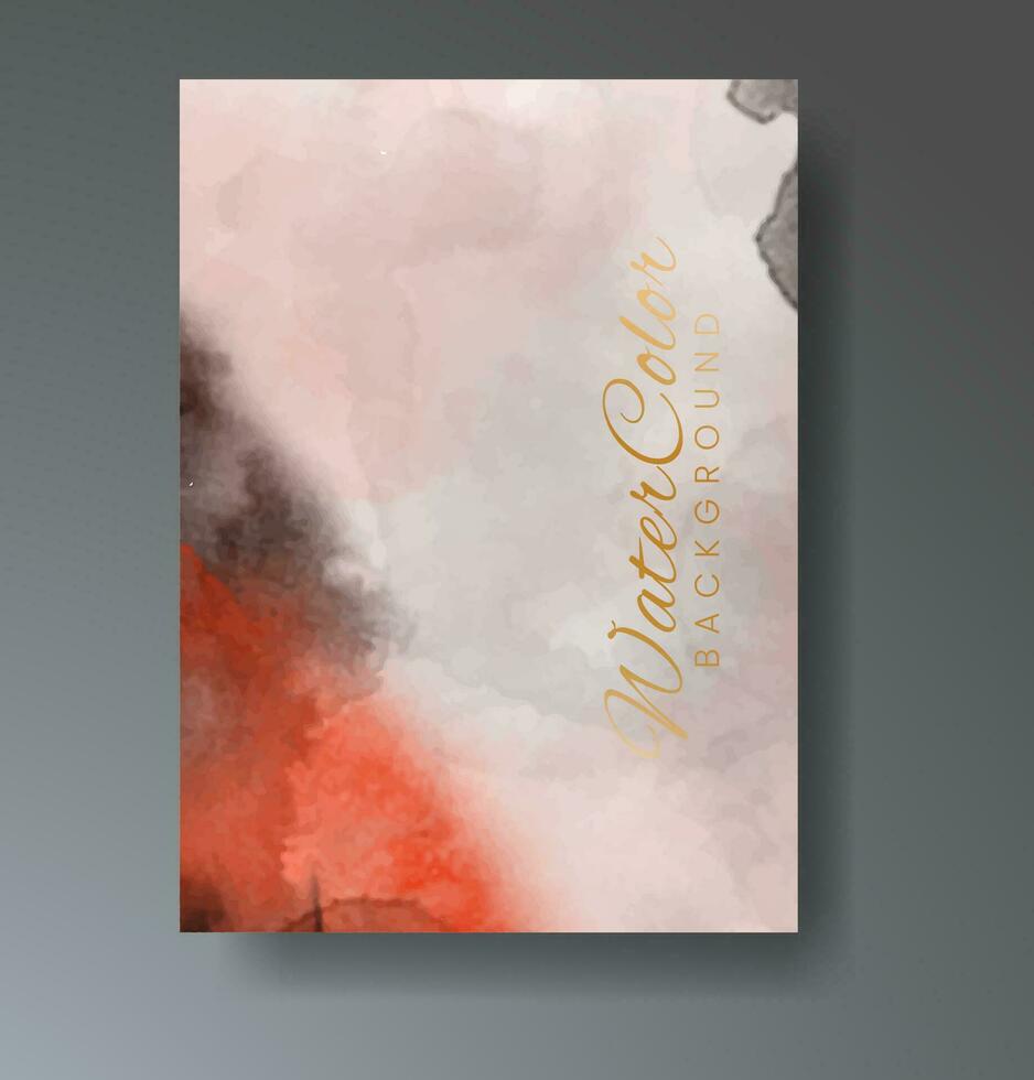 Cards with watercolor background. Design for your cover, date, postcard, banner, logo. vector