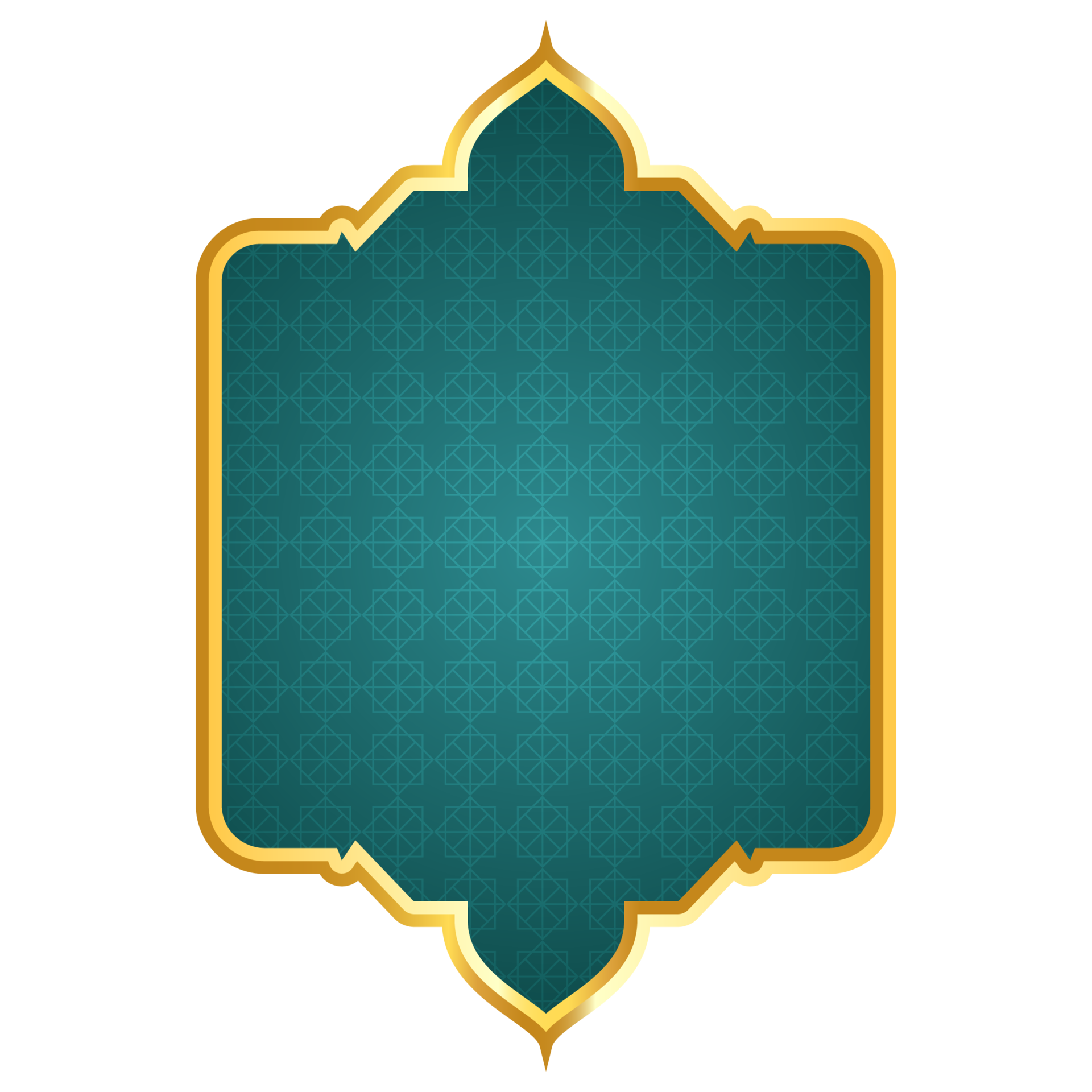 Luxury golden blue islamic royal title frame arabic style text box