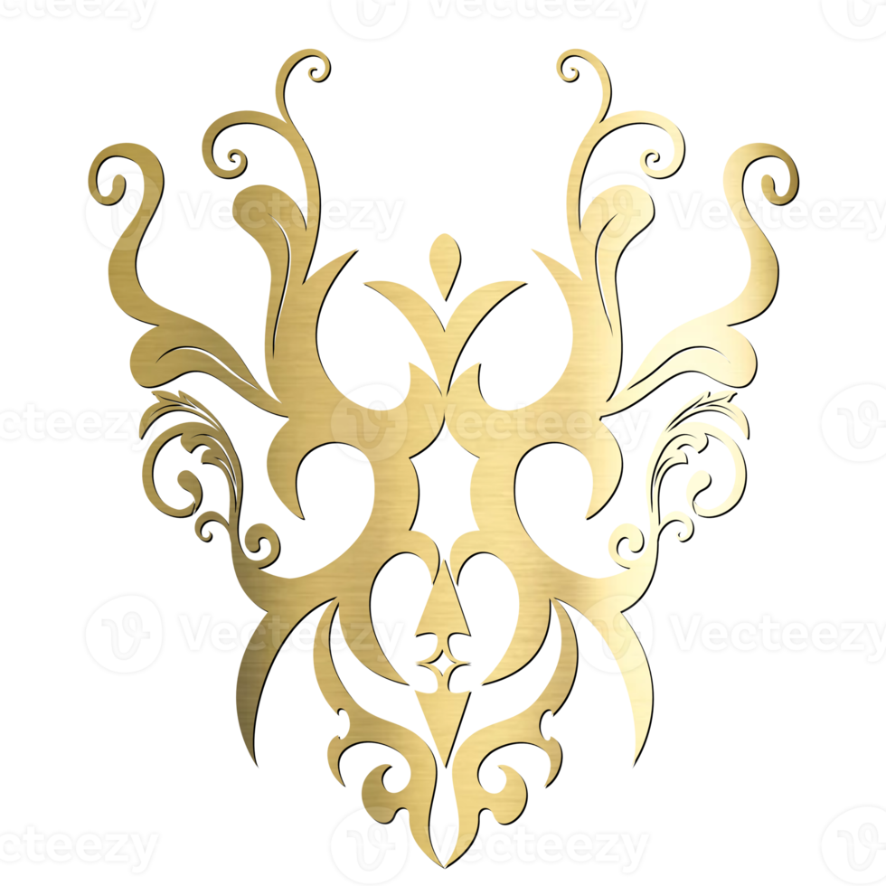 GOLDEN LUXURY ELEMENT FLORAL STYLE png