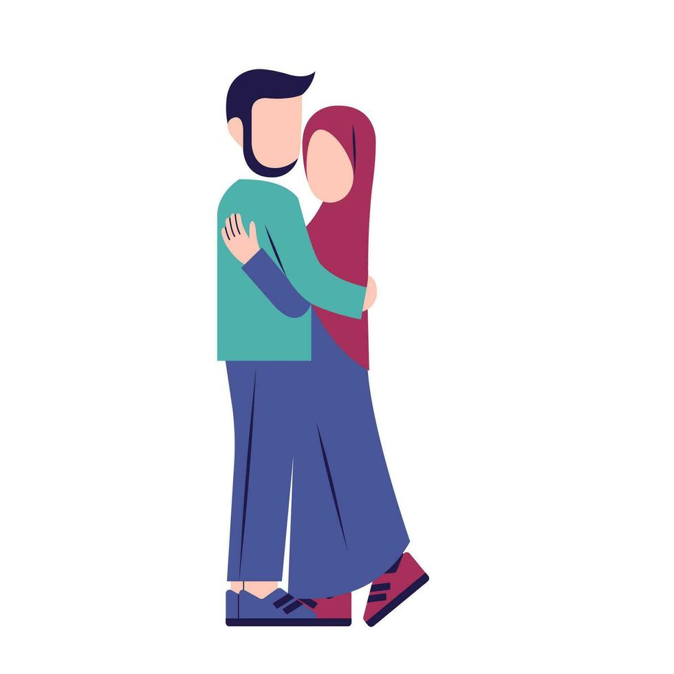 Illustration Of Romantic Muslim Couple vector