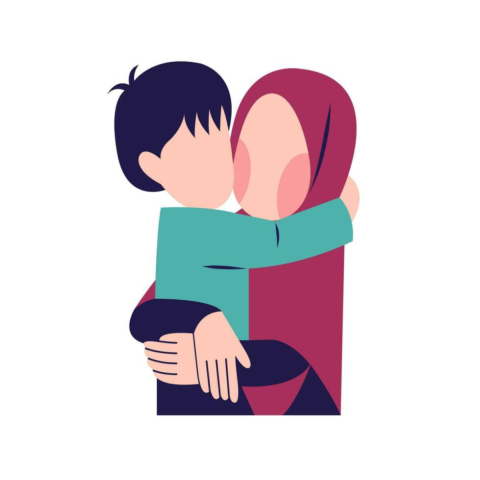 Muslim Mother With Son Character vector