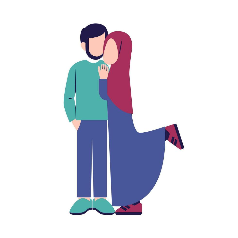 Illustration Of Romantic Muslim Couple vector