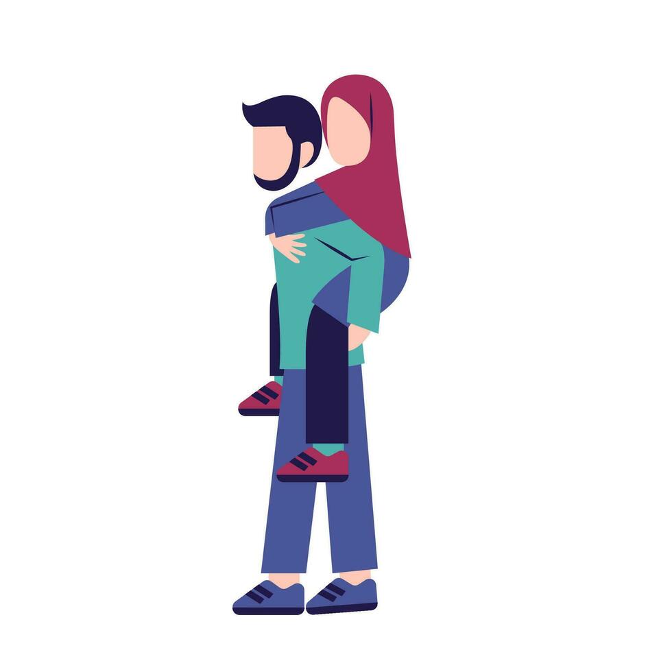 Illustration Of Romantic Muslim Couple vector