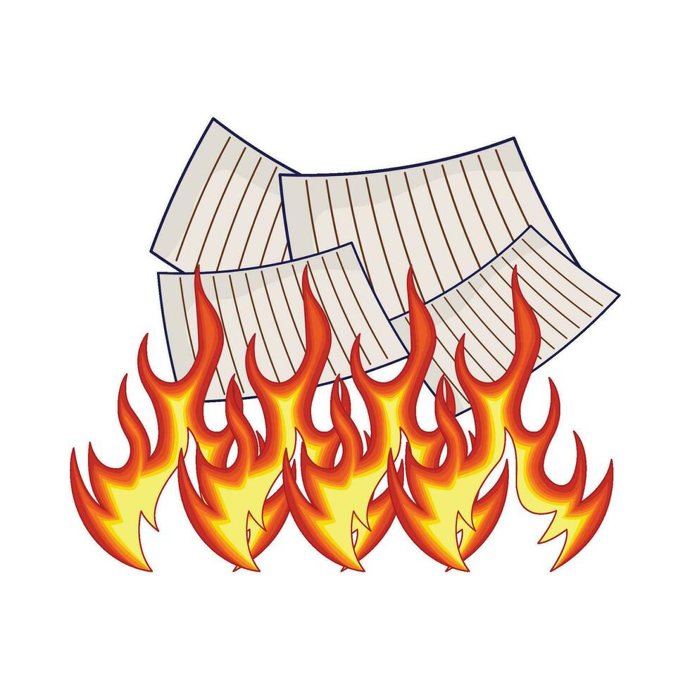 illustration of burning fire vector