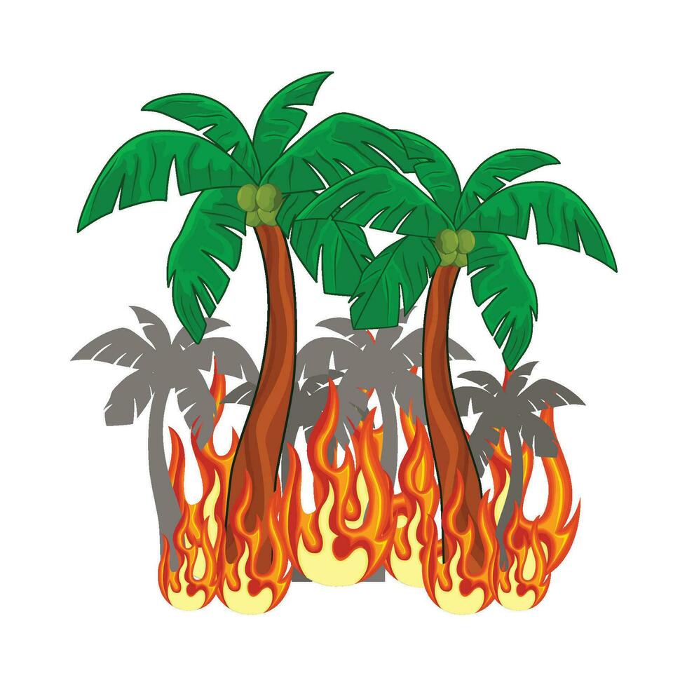 ilustración de bosque fuego vector