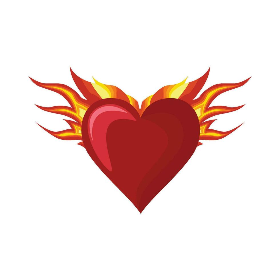 ilustración de ardiente corazón vector