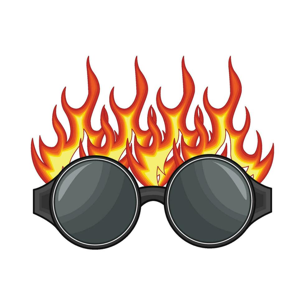 ilustración de Gafas de sol fuego vector