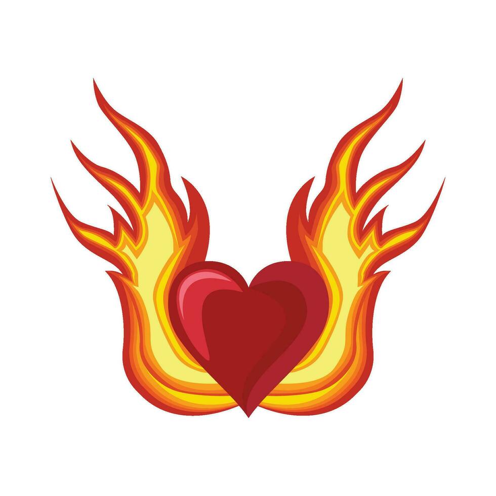 illustration of burning heart vector