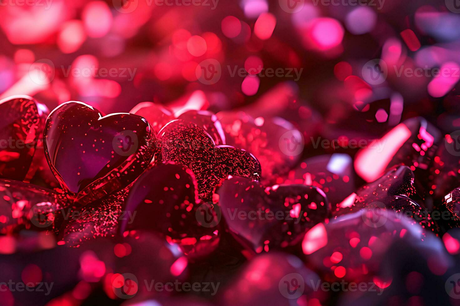 AI generated Valentine's Day Hearts in Radiant Red photo