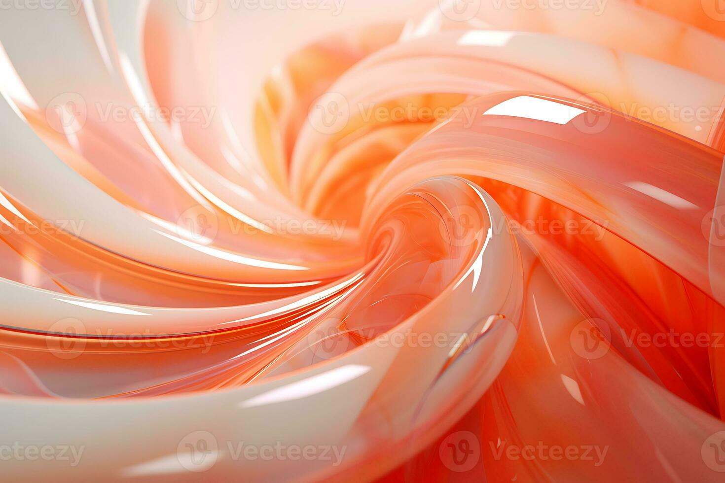 AI generated Gentle Whirl. Soft Peach Glass Spiral photo