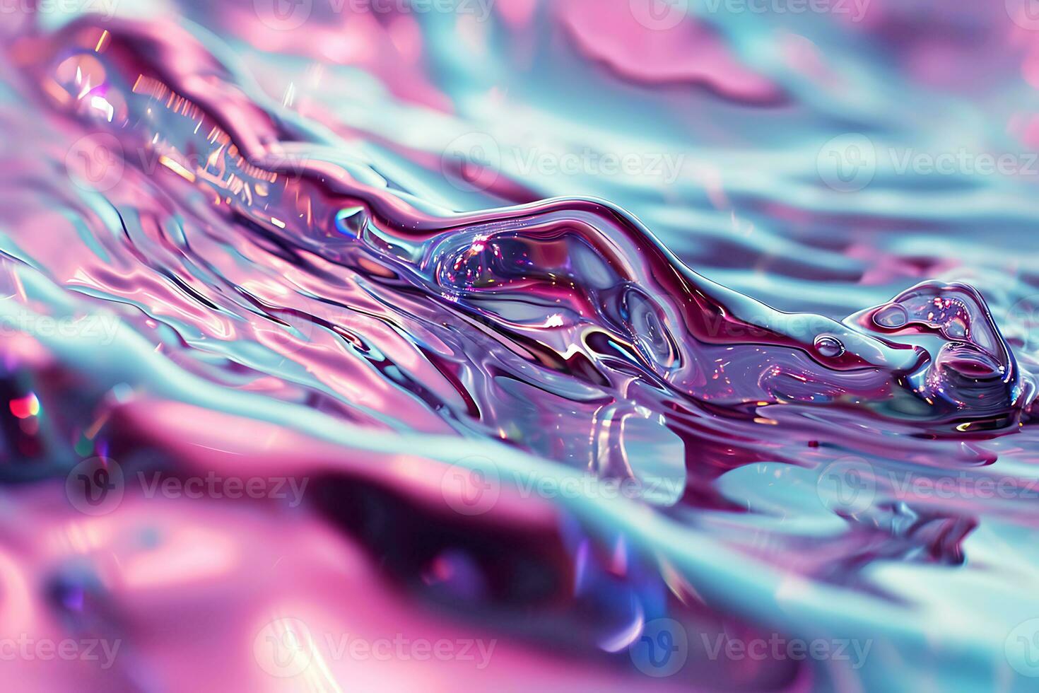 AI generated Water Flow in Pink and Blue. Horizontal photo