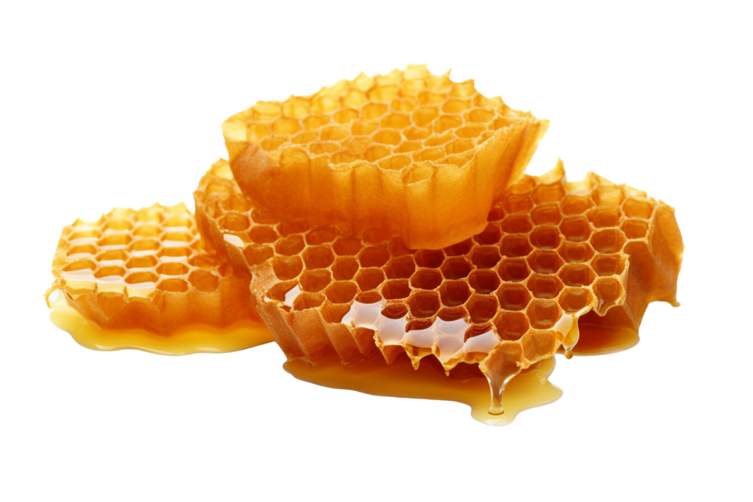 AI generated Honeycombs isolated on a transparent background png