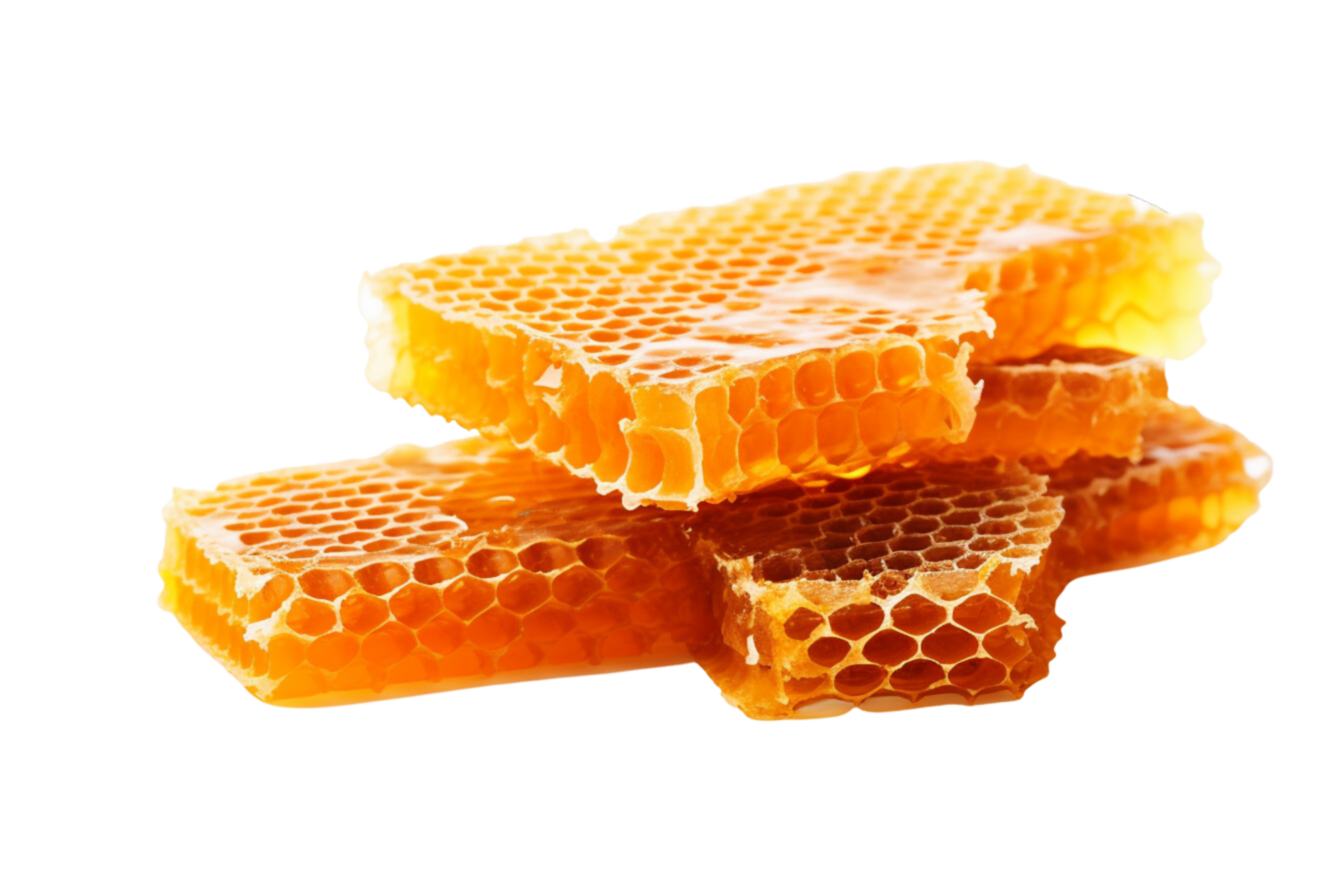 AI generated Honeycombs isolated on a transparent background png
