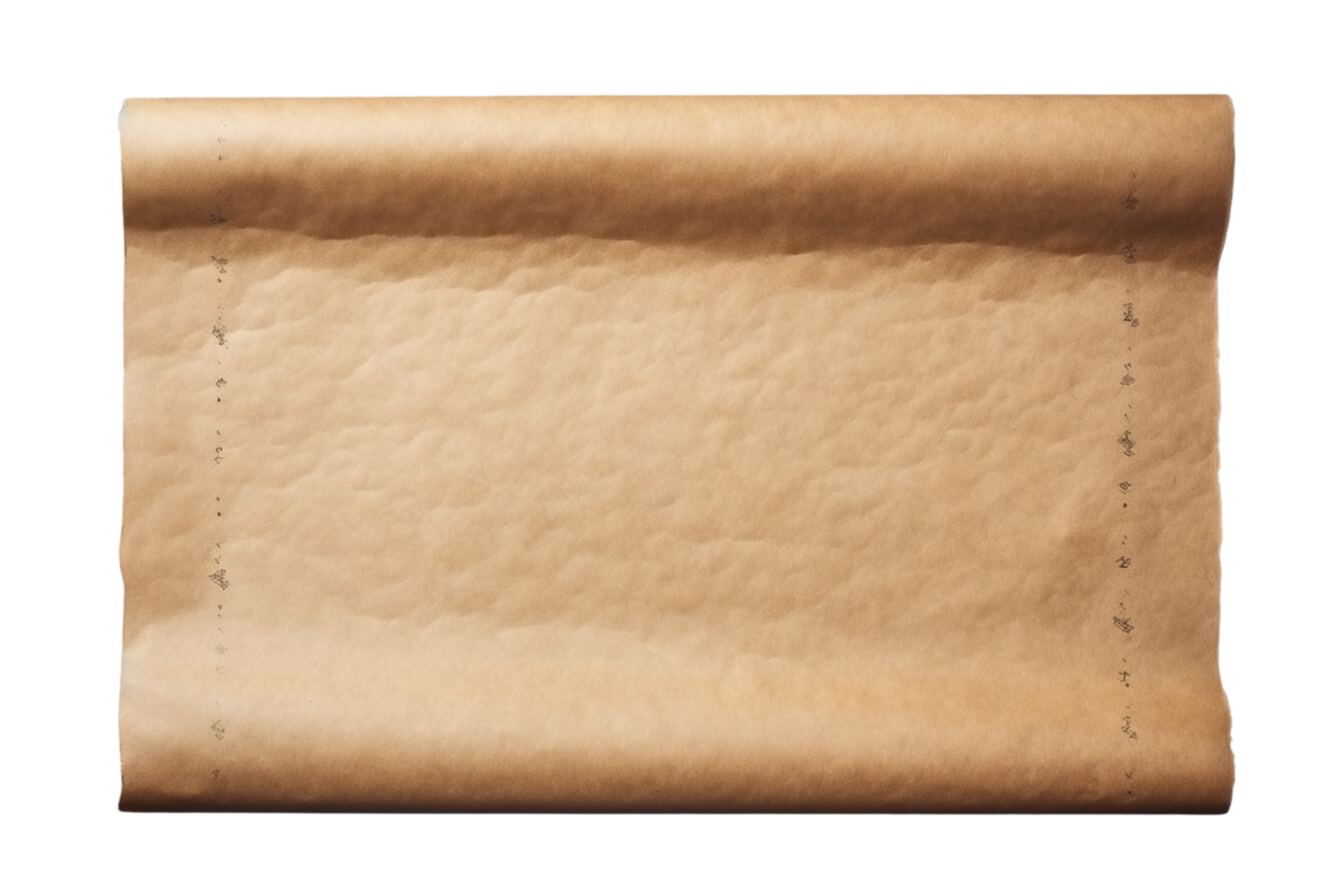AI generated old parchment scroll on transparent background png