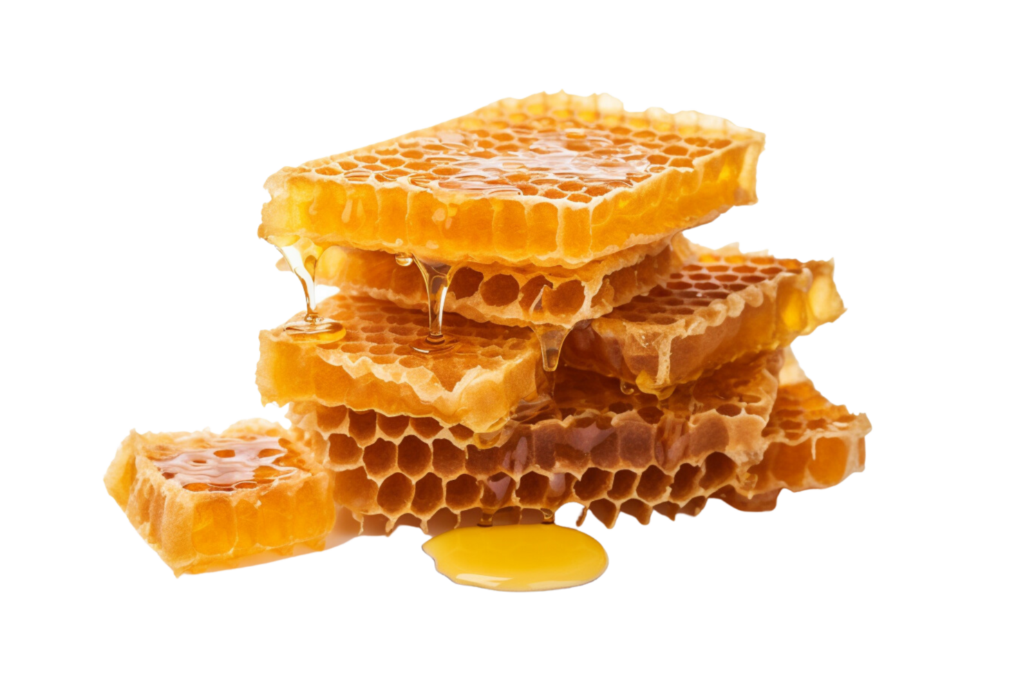 AI generated Honeycombs isolated on a transparent background png