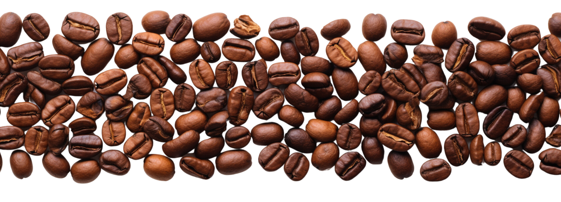 ai generado café frijoles en un transparente antecedentes png