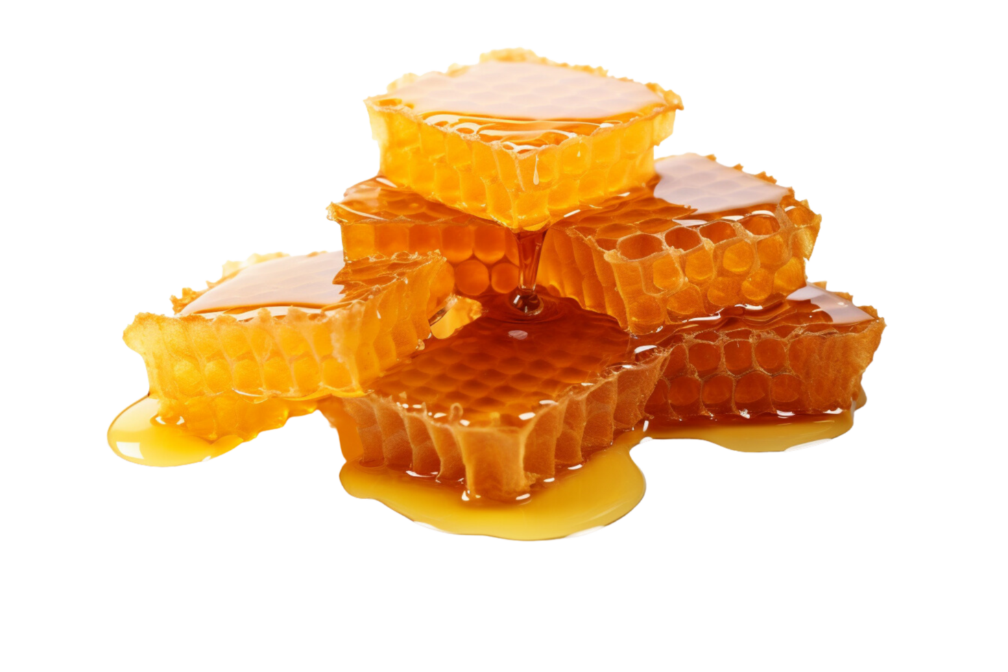 AI generated Honeycombs isolated on a transparent background png