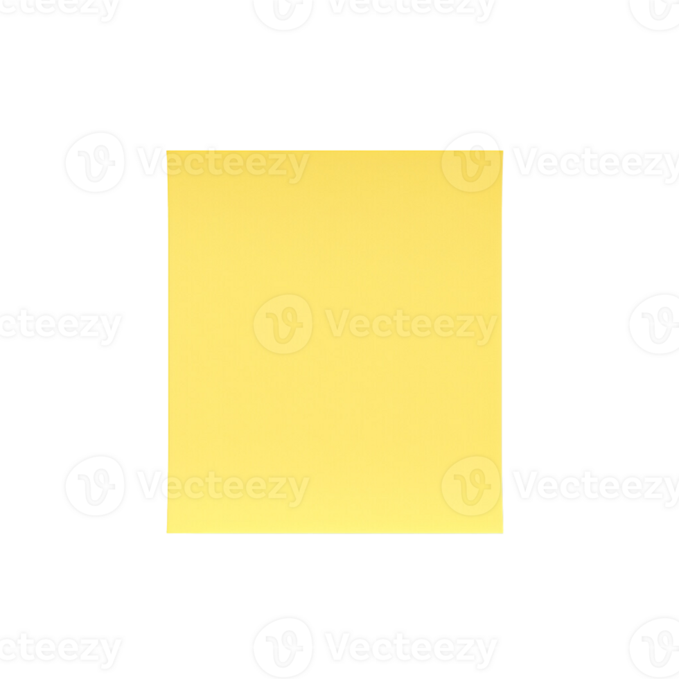 AI generated yellow sticky note on transparent background png