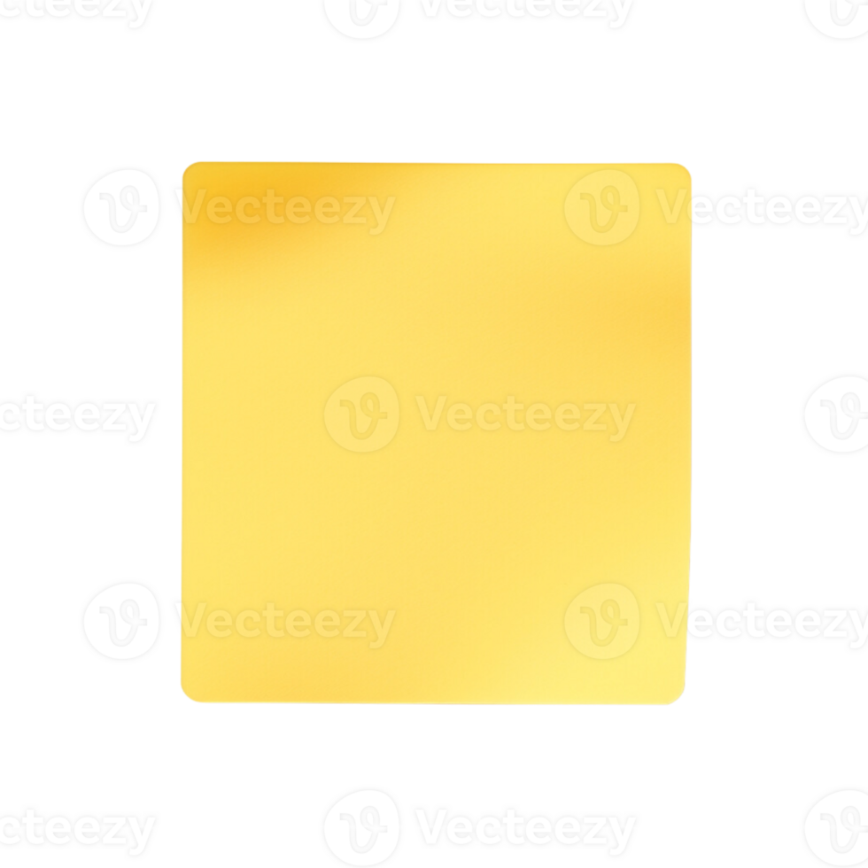 yellow sticky note on transparent background png