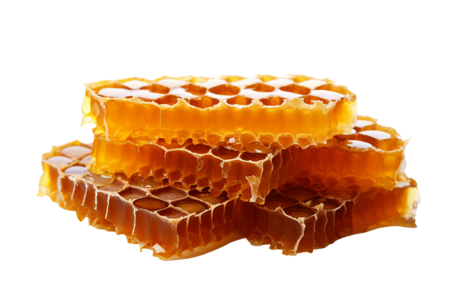 AI generated Honeycombs isolated on a transparent background png