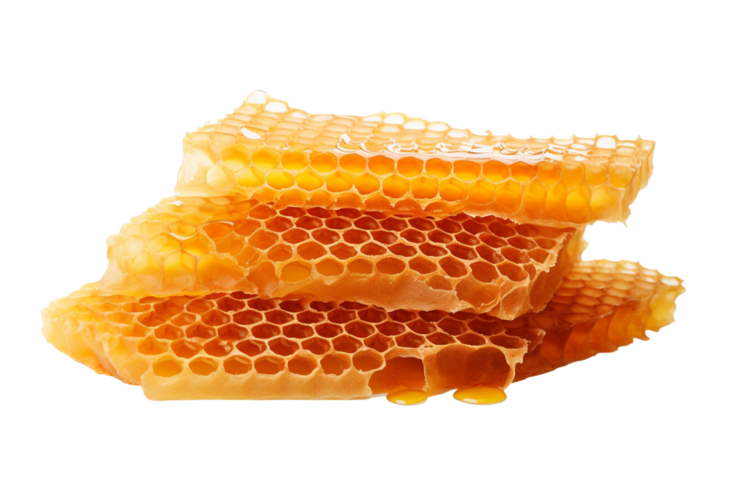 AI generated Honeycombs isolated on a transparent background png