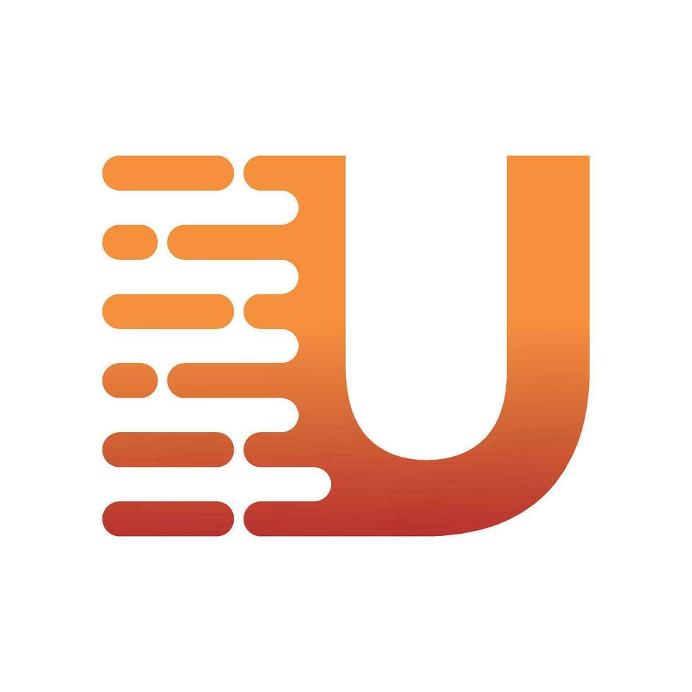 INITIAL LETTER U WITH TECNOLOGY STYLE vector