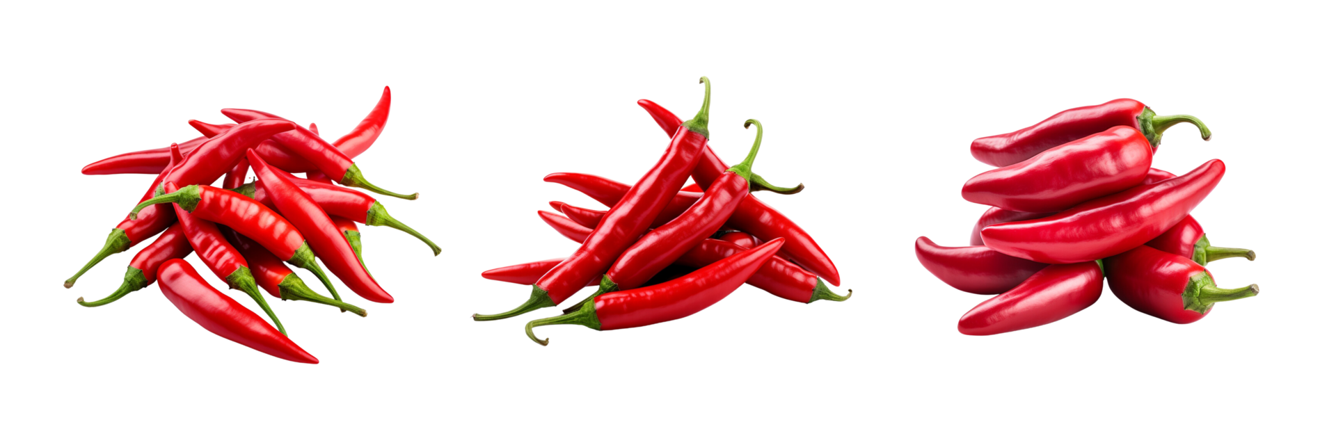 AI generated red chili peppers on transparent background png