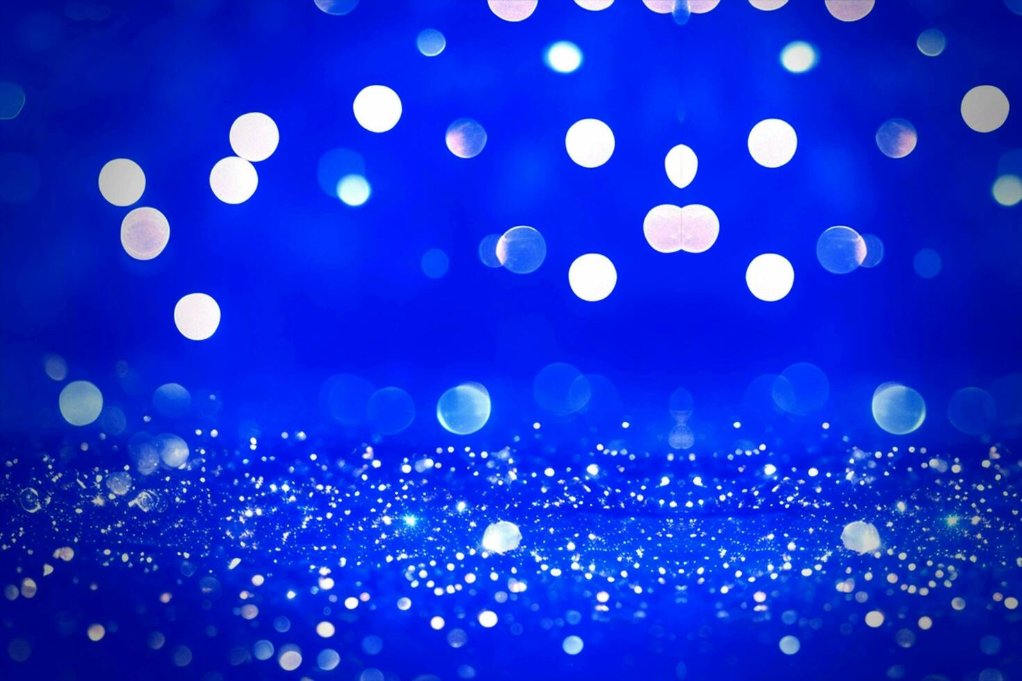 Abstract background with Dark blue and gold particle. New year, Christmas background with gold stars and sparkling.  Golden light shines particles of bokeh on a navy background ai generated photo