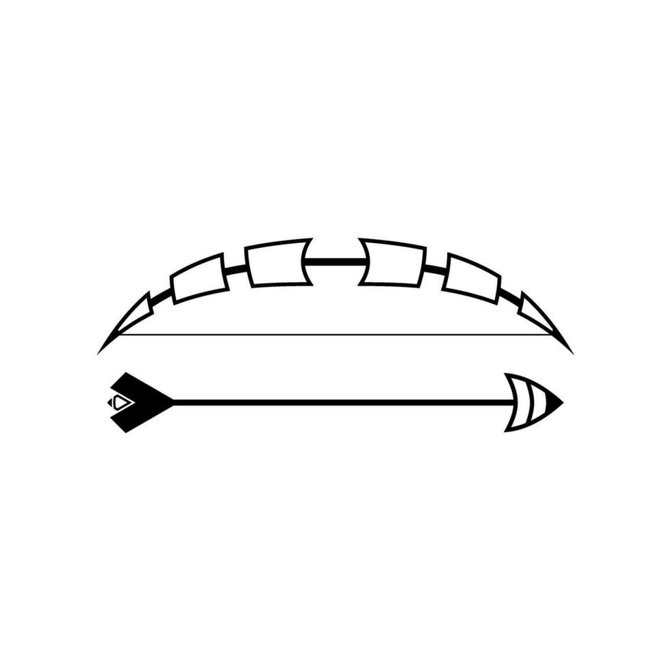 arrow and arrowhead icon in black and white vector