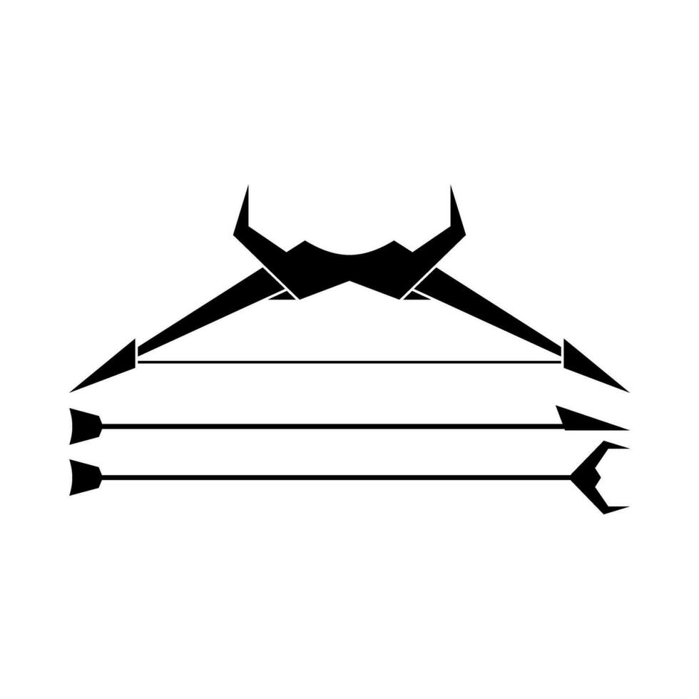 arrow and arrowhead icon in black and white vector