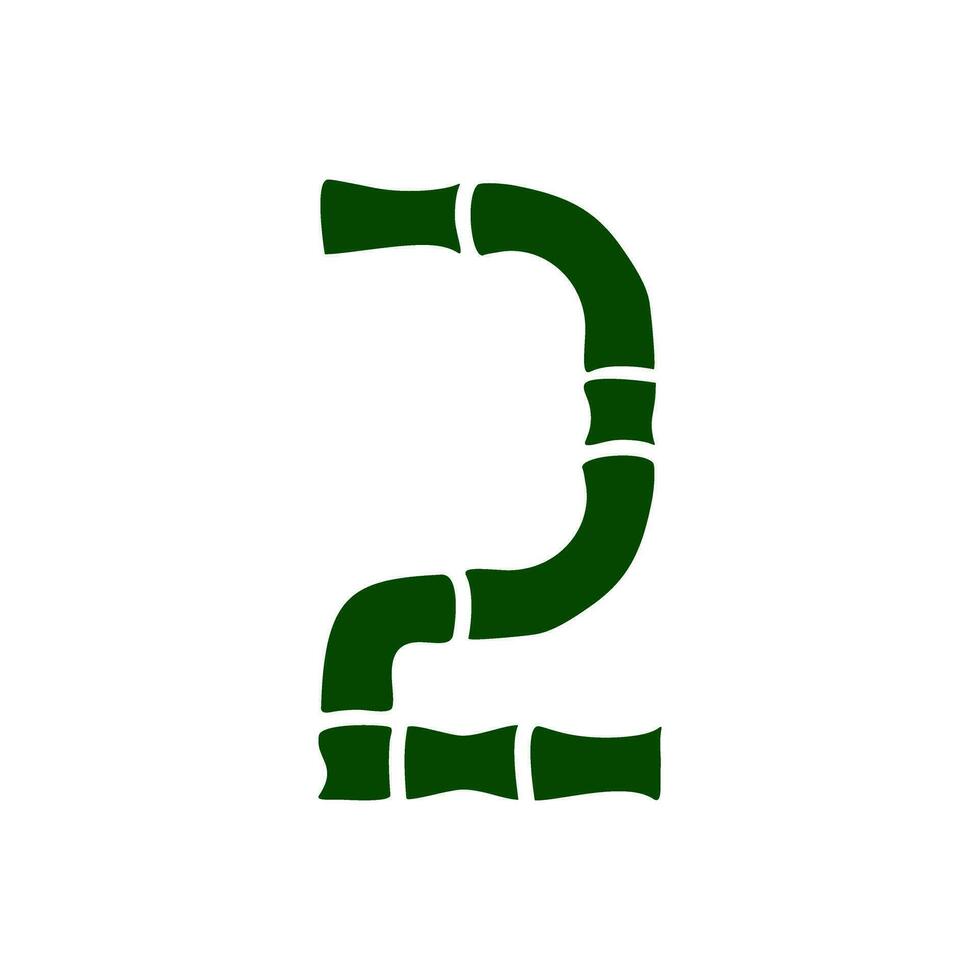 a green bamboo letter s on a white background vector