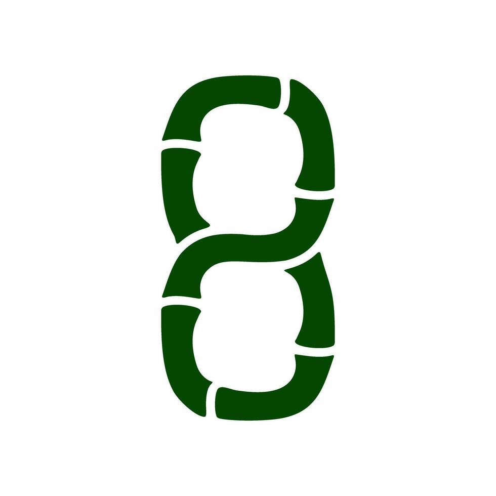 a green bamboo letter s on a white background vector
