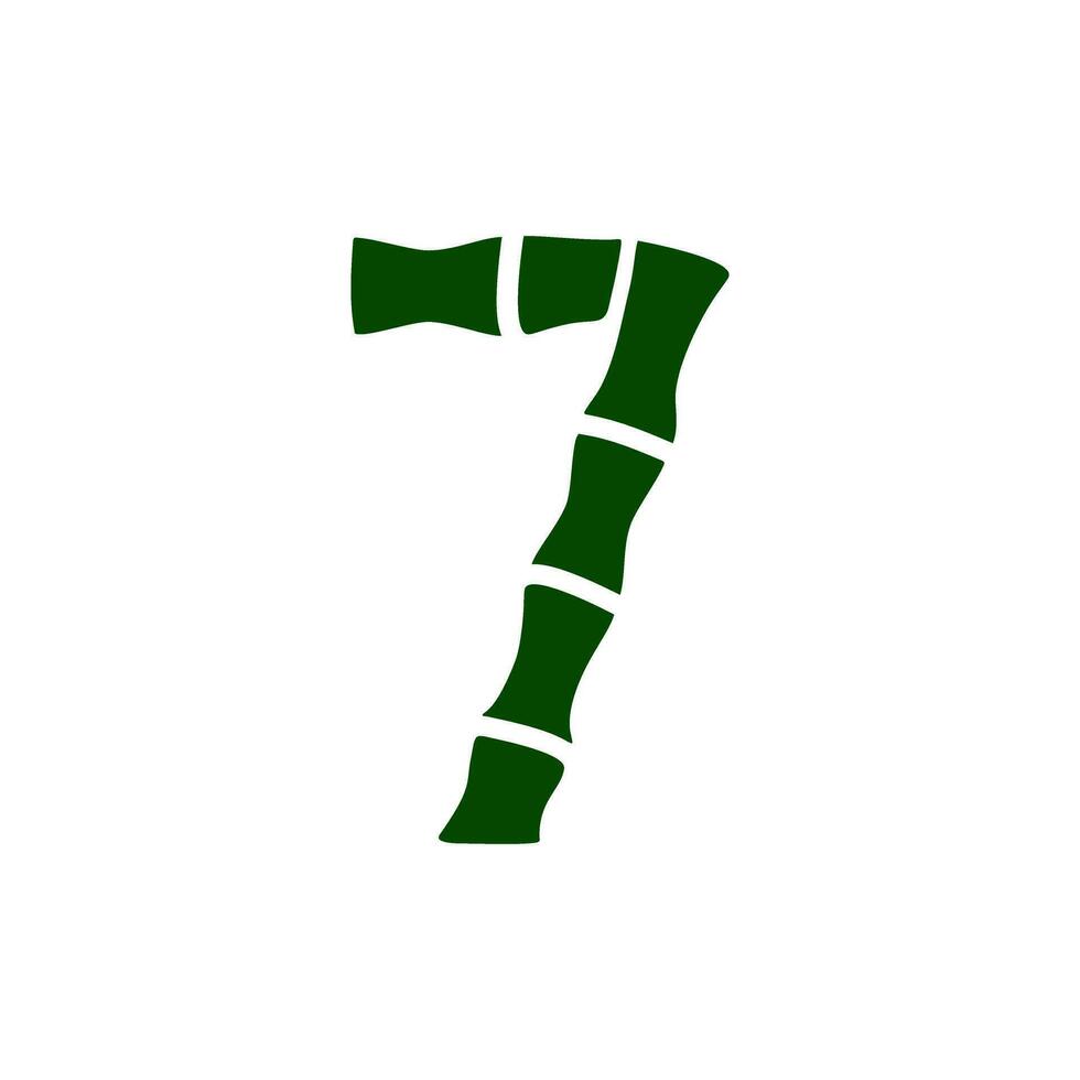 a green bamboo letter s on a white background vector