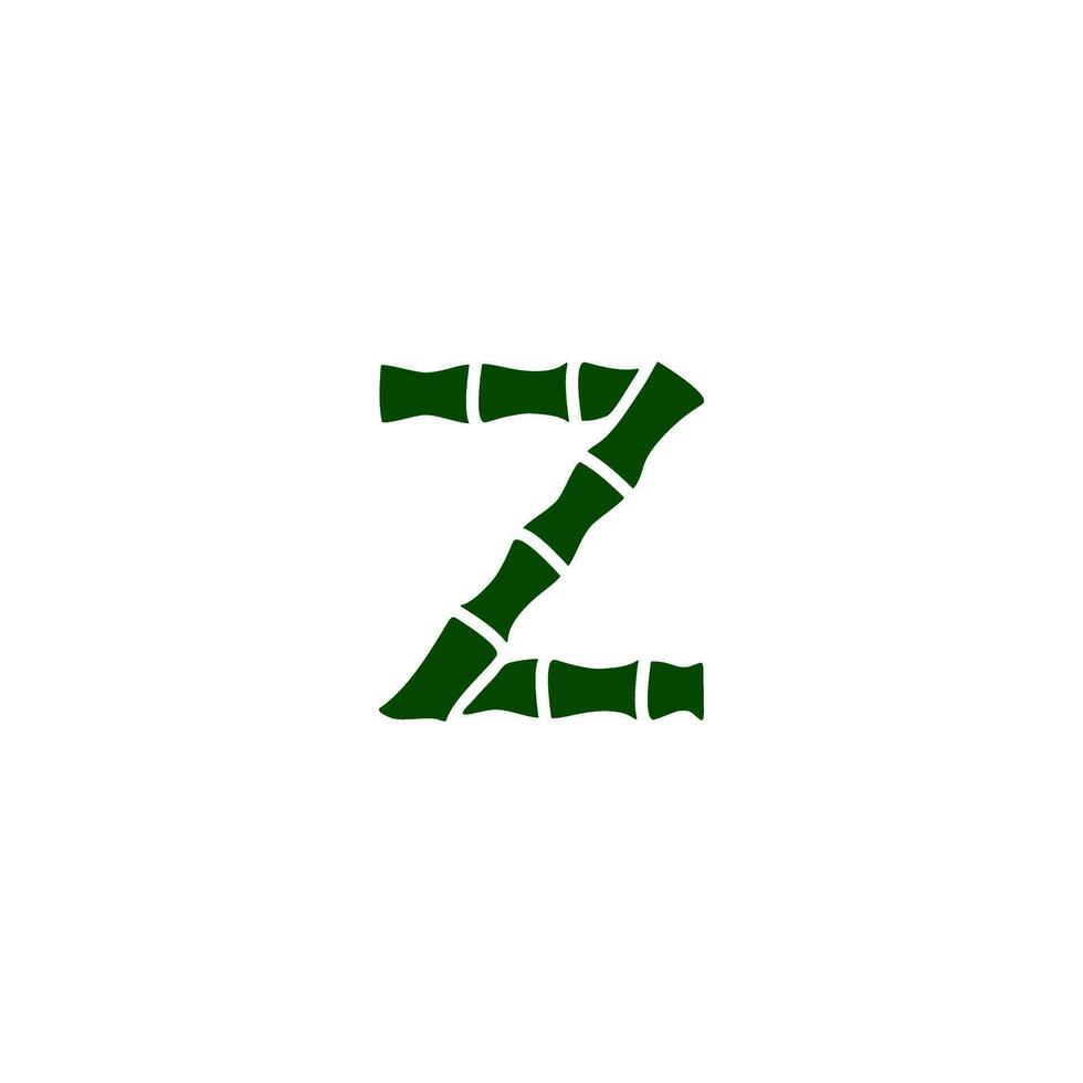 a green bamboo letter s on a white background vector