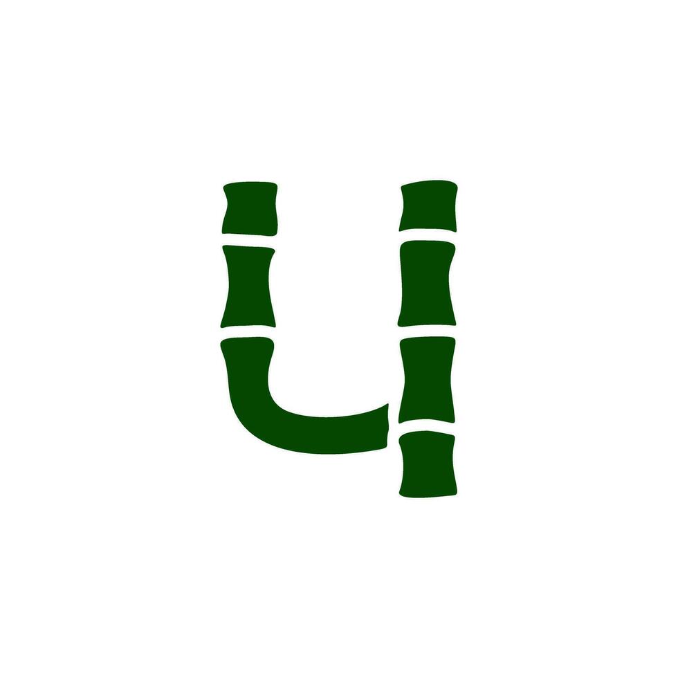 un verde bambú letra s en un blanco antecedentes vector