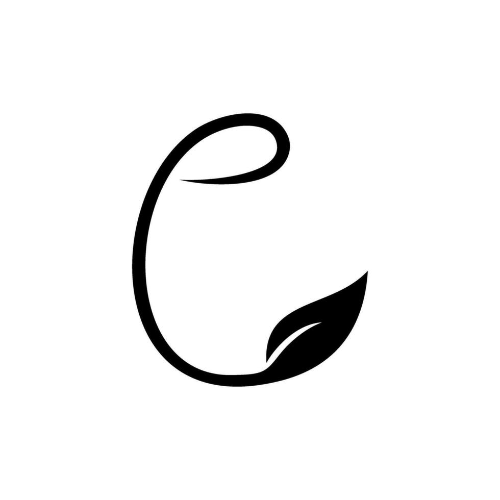 inicial C conjunto con hojas adecuado para fuente, logo, diseño, vector, icono, símbolo, negocio, marca, compañía, y más vector