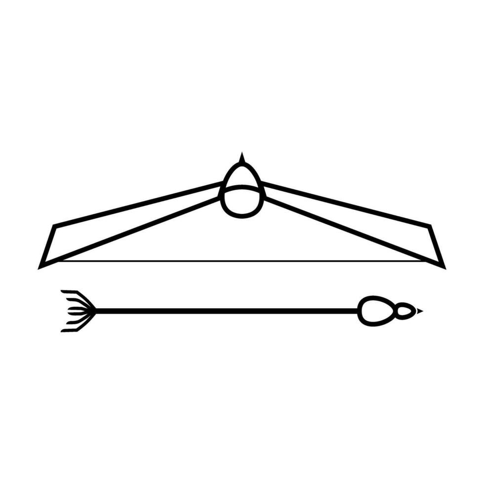 arrow and arrowhead icon in black and white vector