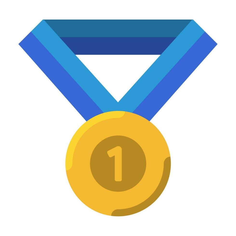 oro medallas premio icono o logo ilustración plano color estilo vector