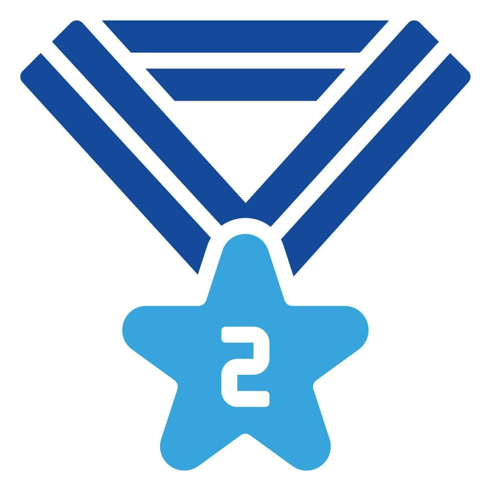silver medals award icon or logo illustration glyph style vector
