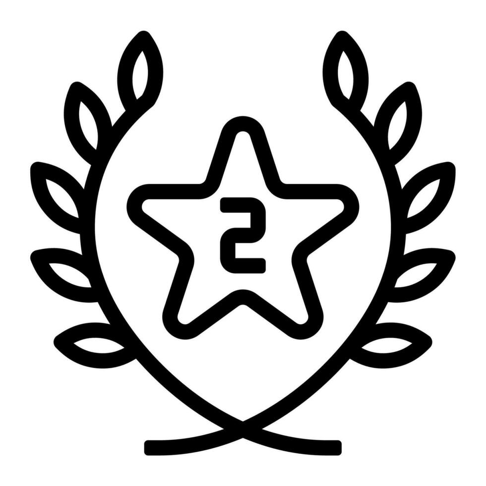 plata medallas premio icono o logo ilustración contorno negro estilo vector