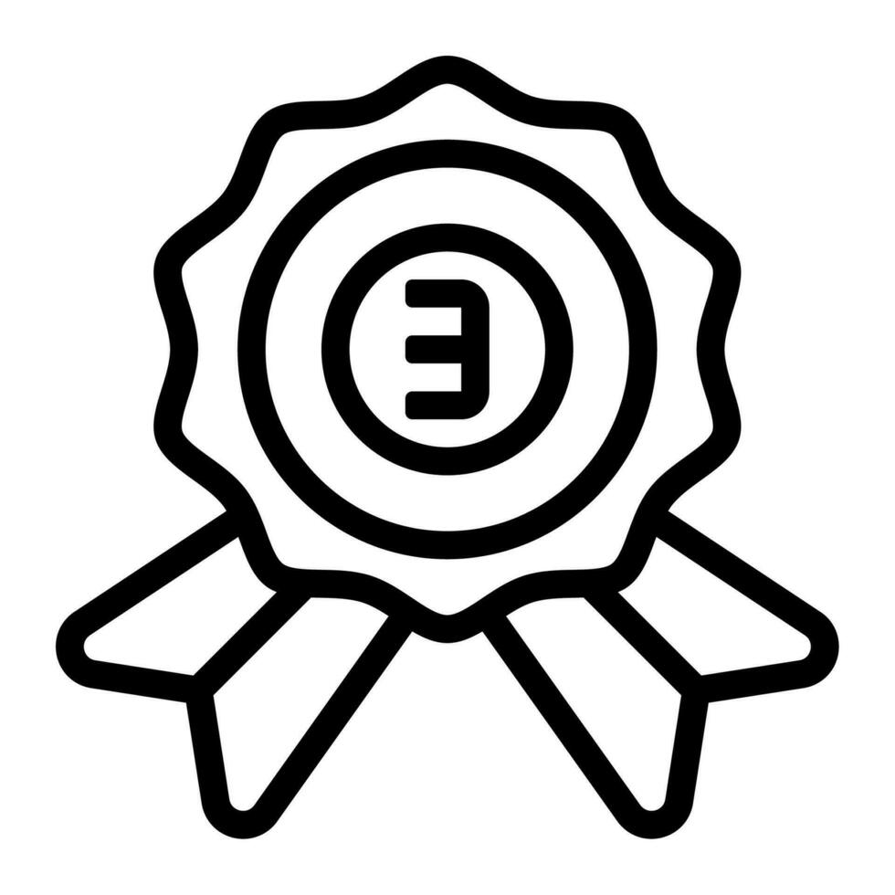 bronce medallas premio icono o logo ilustración contorno negro estilo vector