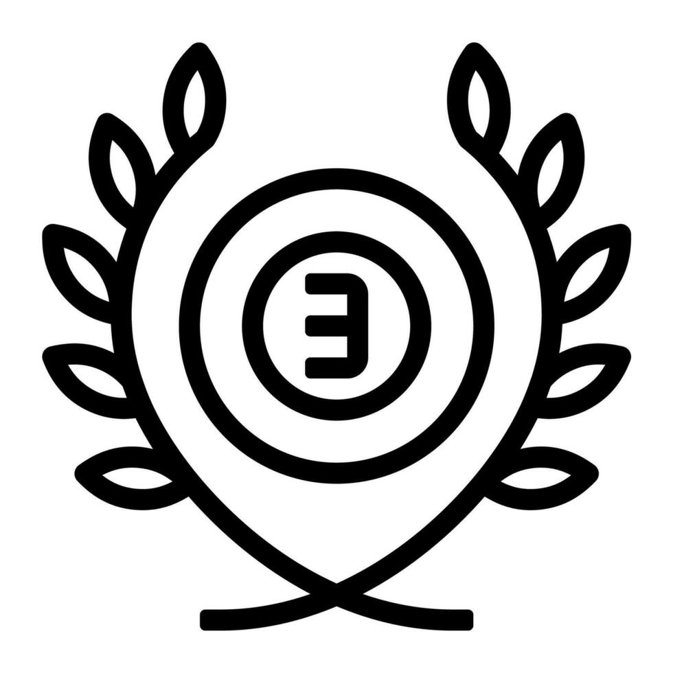 bronze medals award icon or logo illustration outline black style vector