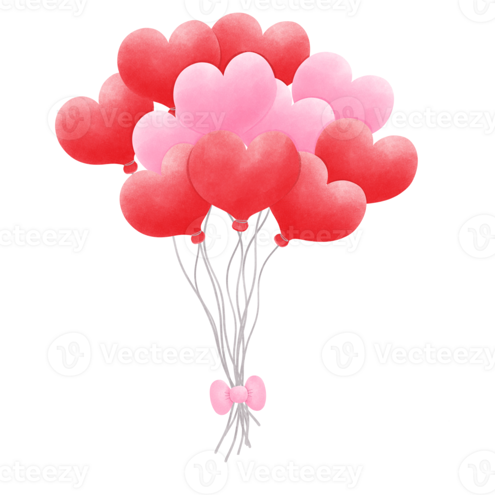 pink balloon with heart, Pink and red heart transparent ball png