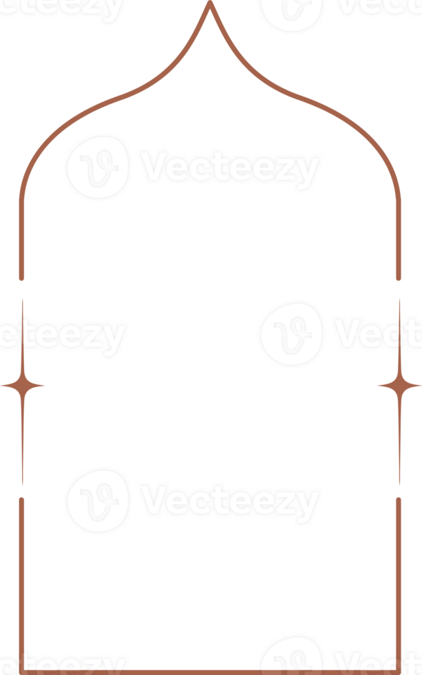 esthetisch kader vorm geven aan. schets minimaal grafisch element met sterren. abstract boho boog met schittert. modieus Ramadan Islamitisch sjabloon voor poster en verhaal. png