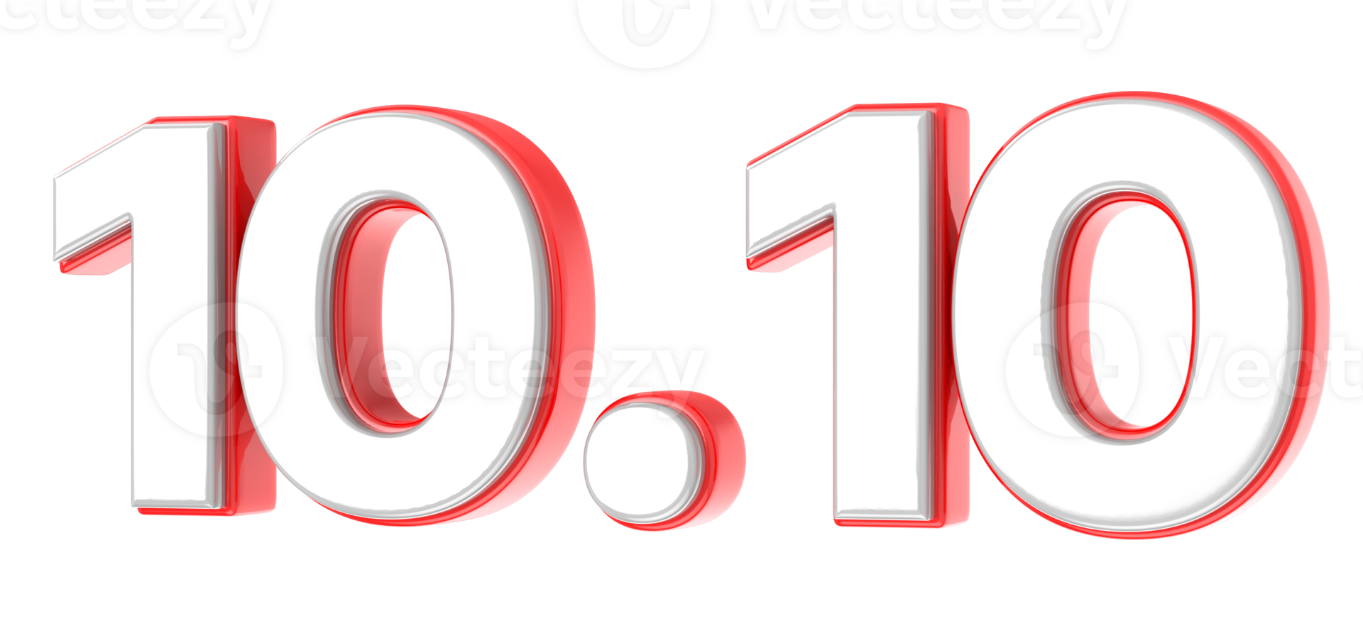 10.10 Sale 3D Number Illustration Concept Design 36298751 PNG