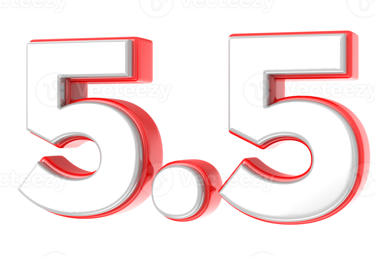 5.5 Sale 3D Number Illustration Concept Design png