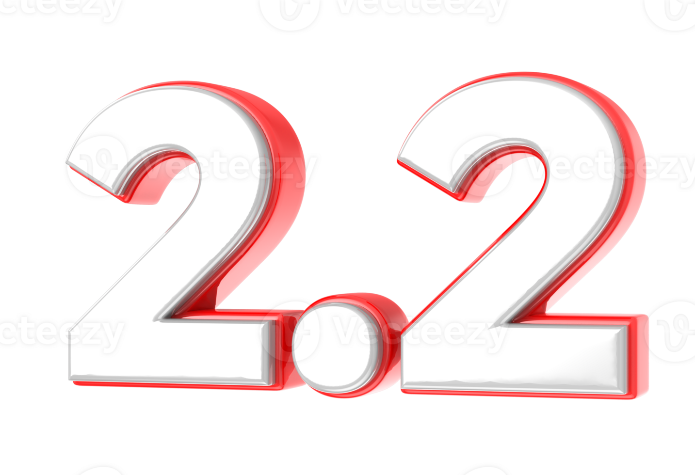 2.2 Sale 3D Number Illustration Concept Design png